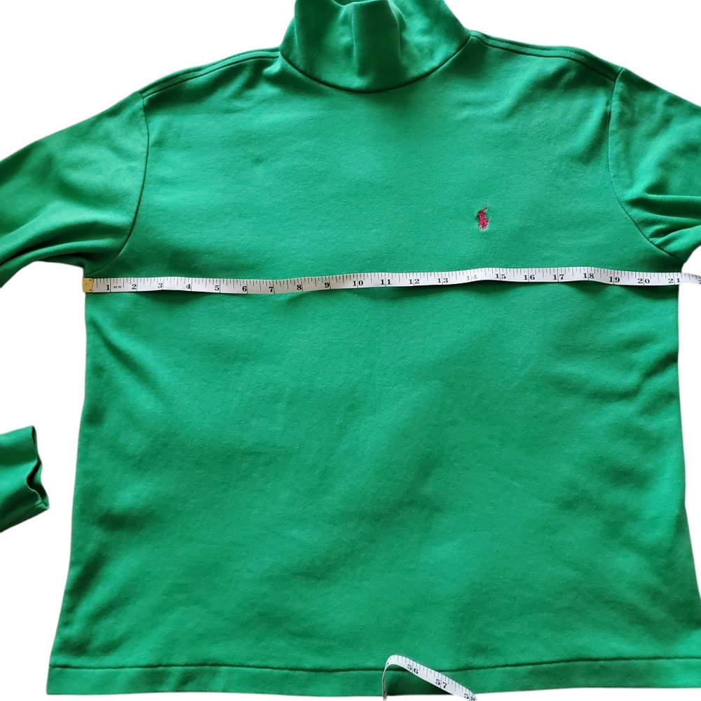 Ralph Lauren Sport Pink Pony GreenTurtleneck Longsleeve Shirt Normcore Preppy - Picture 7 of 10